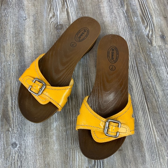 yellow slides shoes